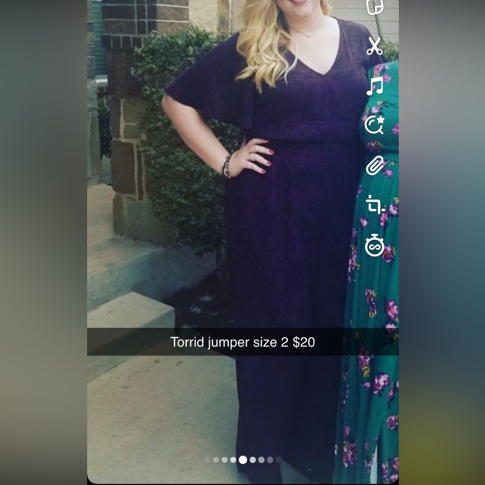 Violet and black floral print torrid jumper